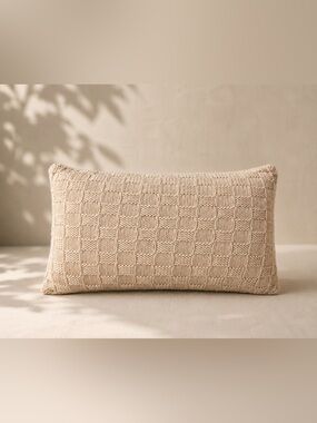 Pre-Order “Cove Basket” Hand Knit Cotton Pillow Coverlet & Insert